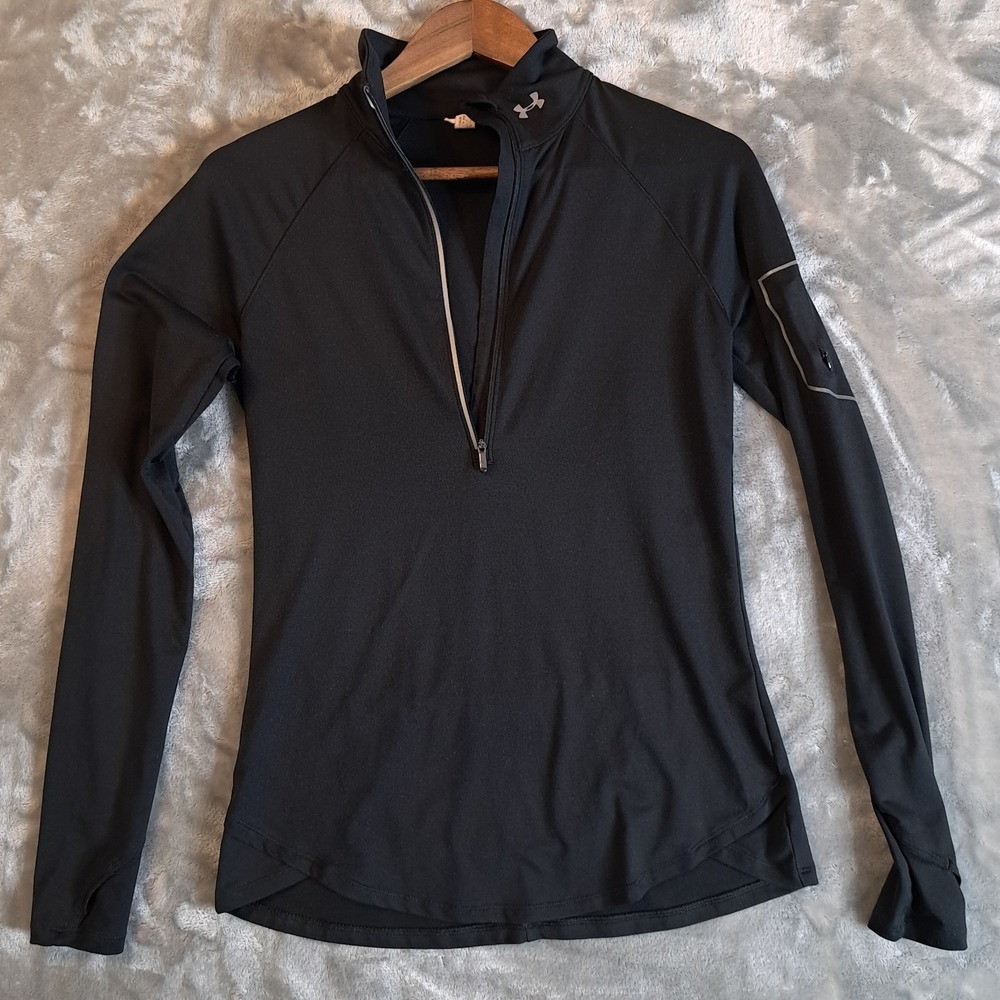 Under Armour Fly Fast 1/2 Zip Womens S Black Running Jacket Breast Cancer